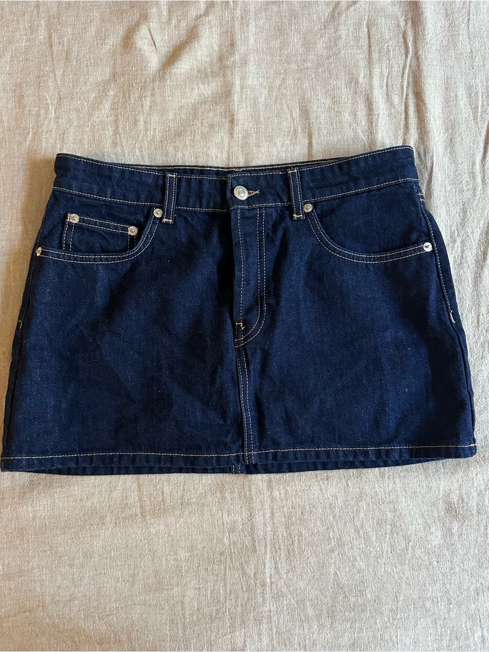 Zara Denim Mini Skirt Size M Dark Wash
